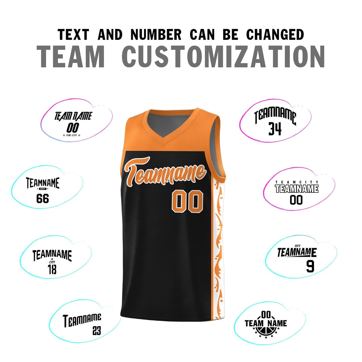 Custom Black Side Pattern Sports Uniform Basketball Jersey|KXKSHOP