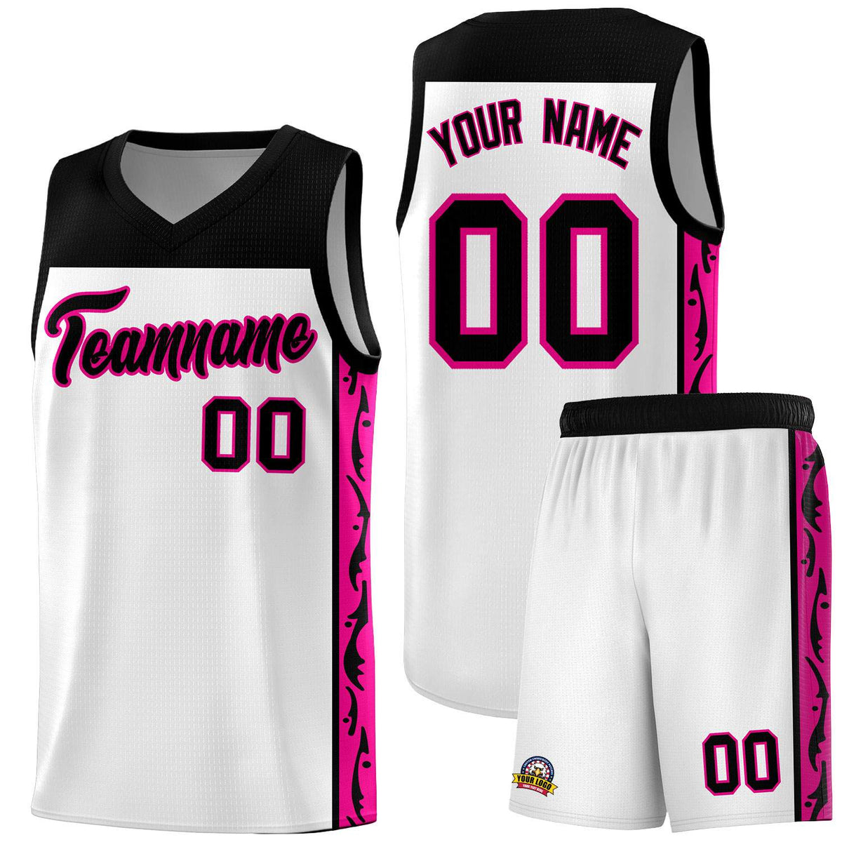 Custom White Side Pattern Sports Uniform Basketball Jersey|KXKSHOP