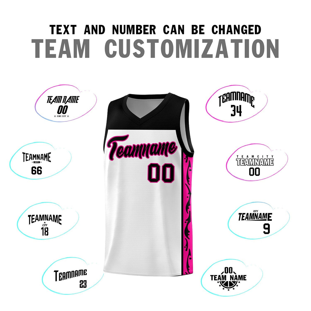 Custom White Side Pattern Sports Uniform Basketball Jersey|KXKSHOP