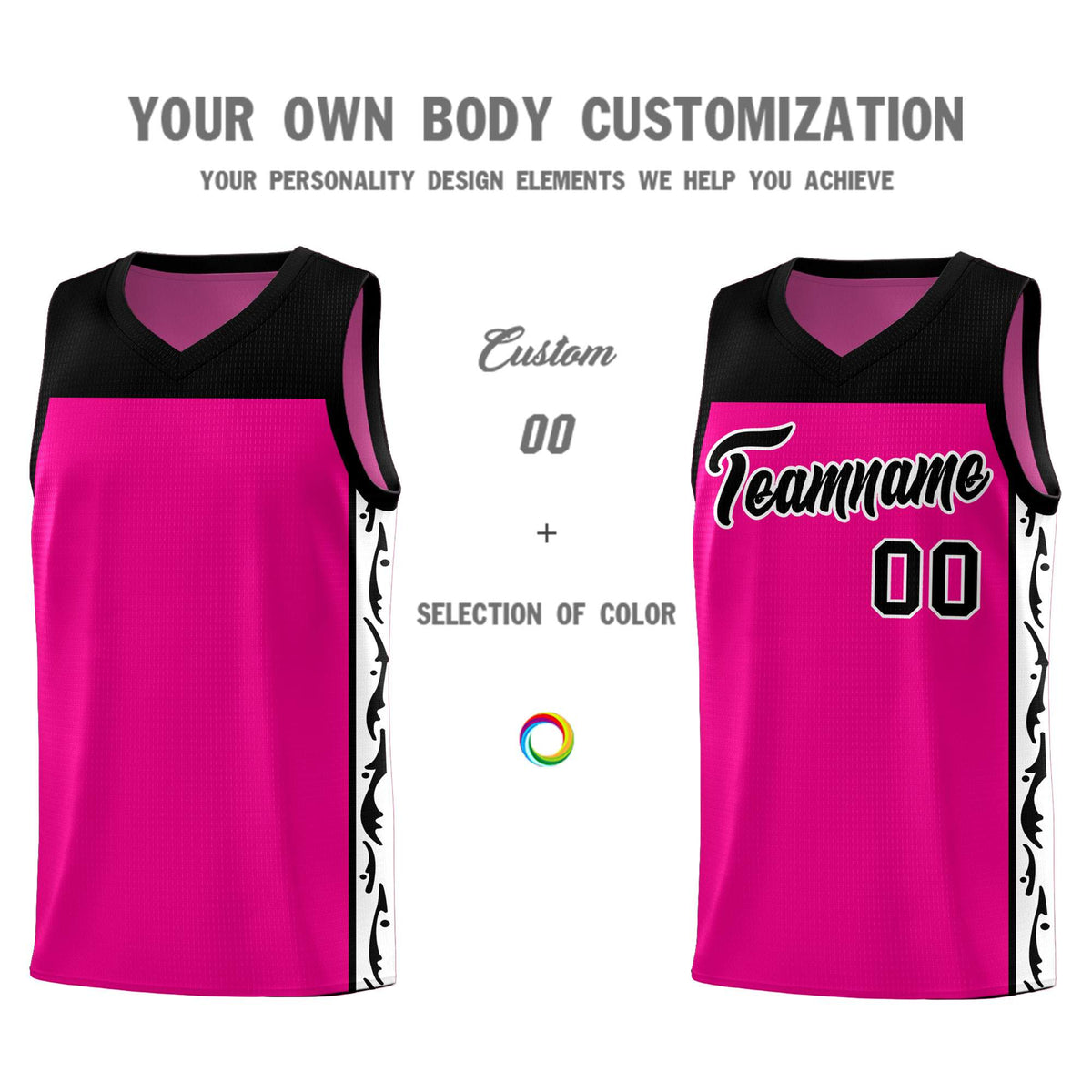 Custom Red Side Pattern Sports Uniform Basketball Jersey|KXKSHOP