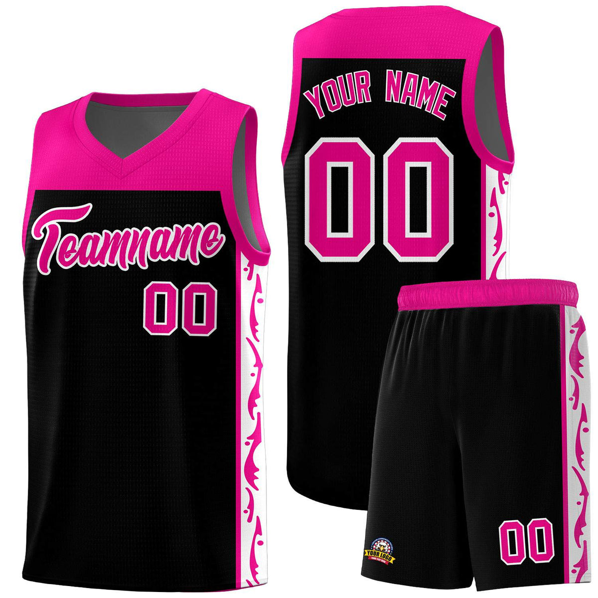 Custom Black Side Pattern Sports Uniform Basketball Jersey|KXKSHOP