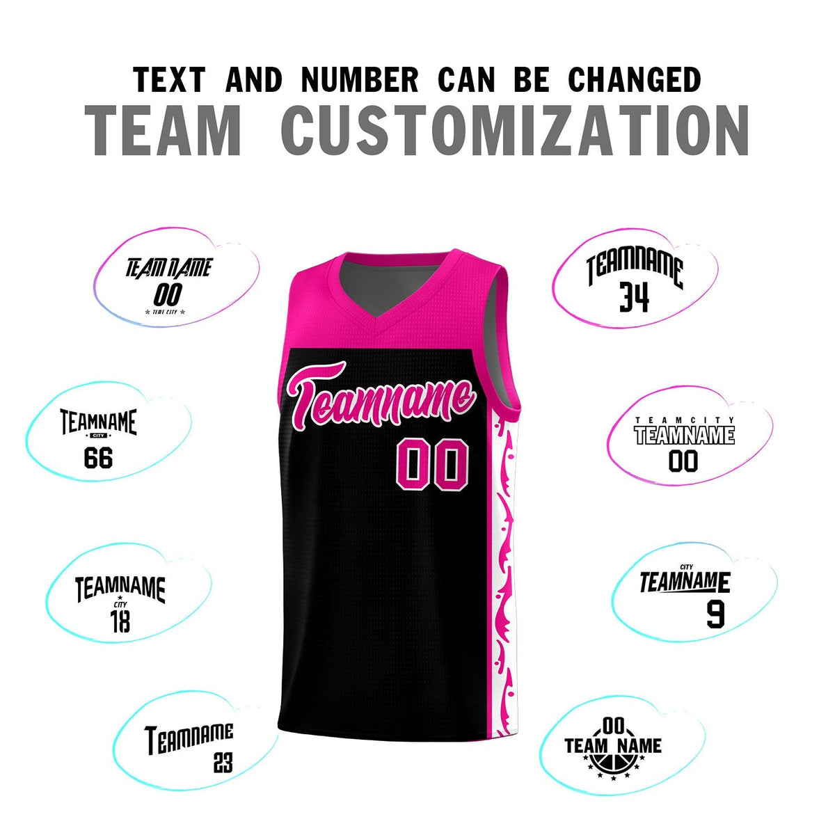 Custom Black Side Pattern Sports Uniform Basketball Jersey|KXKSHOP