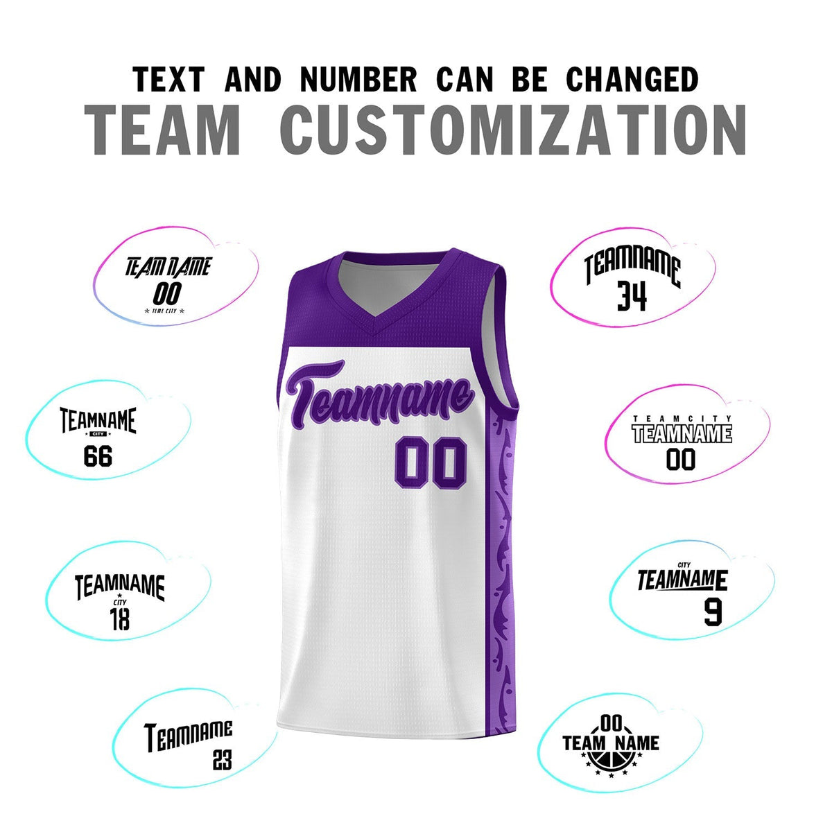 Custom White Side Pattern Sports Uniform Basketball Jersey|KXKSHOP