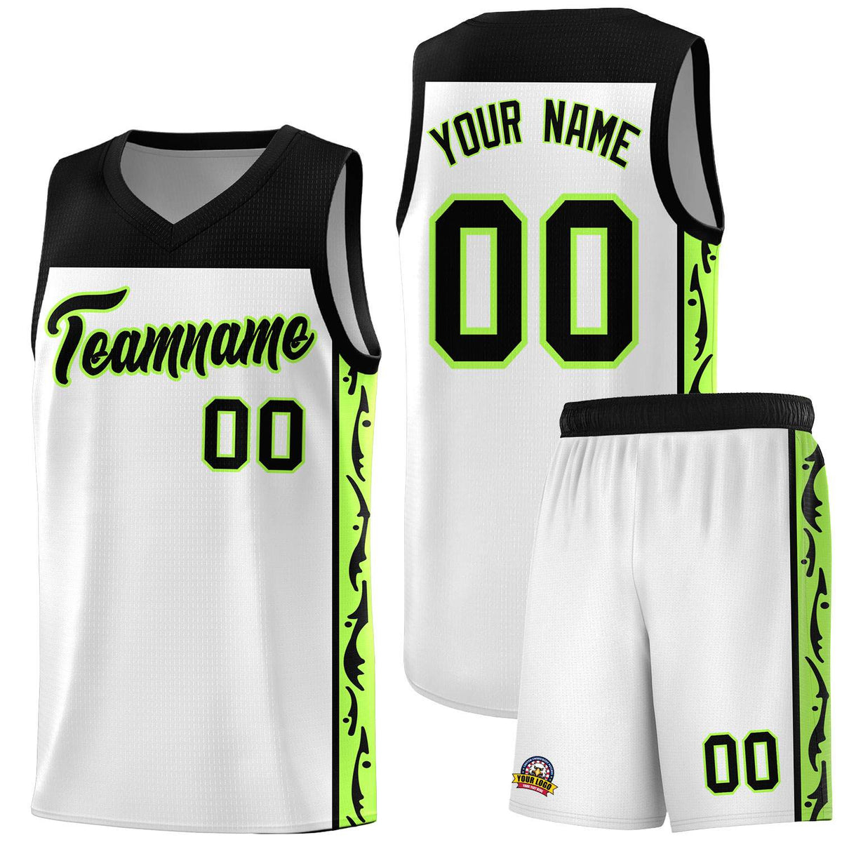 Custom White Side Pattern Sports Uniform Basketball Jersey|KXKSHOP