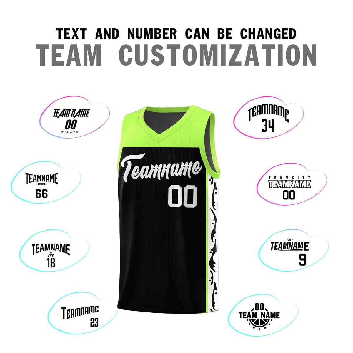 Custom Black Side Pattern Sports Uniform Basketball Jersey|KXKSHOP