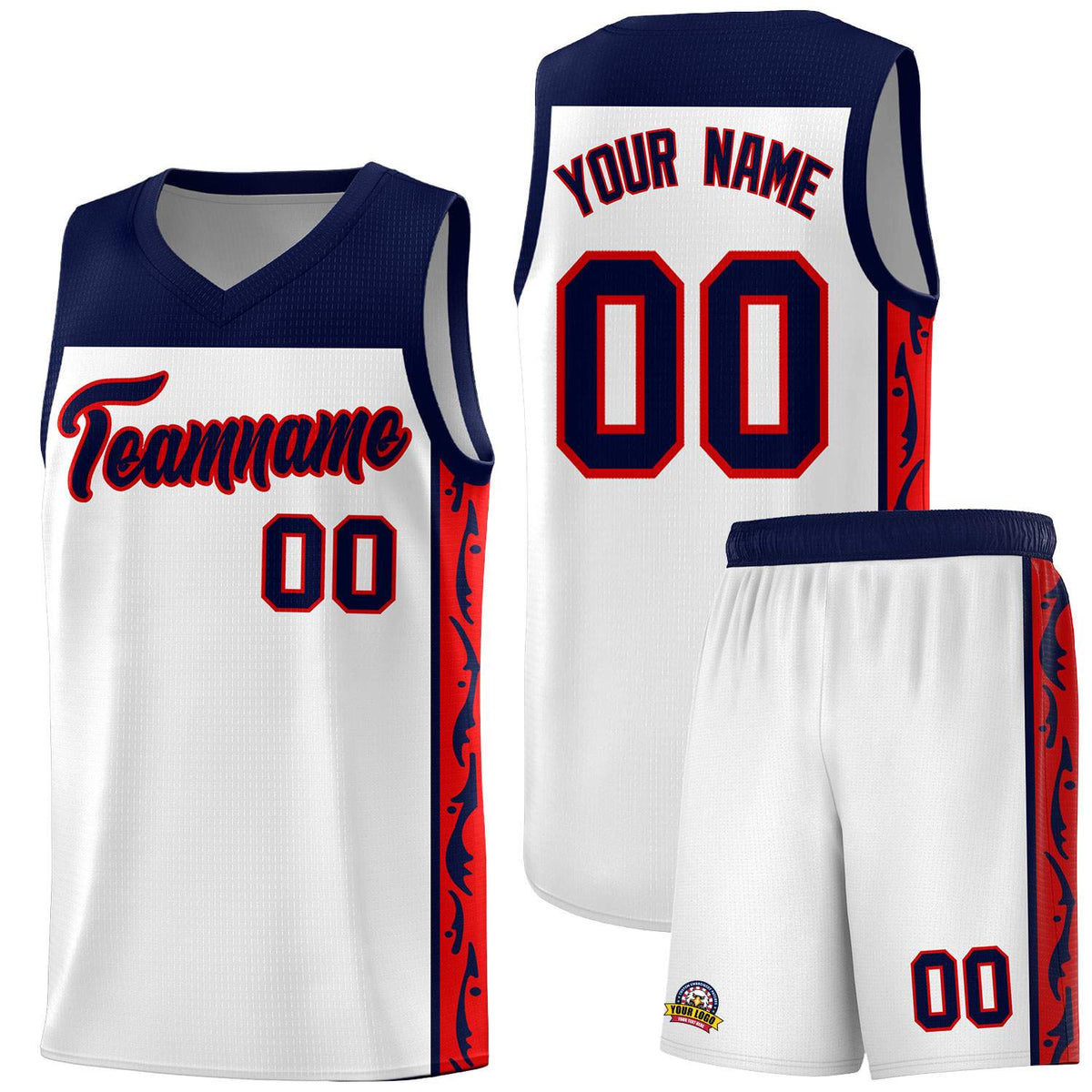 Custom White Side Pattern Sports Uniform Basketball Jersey|KXKSHOP