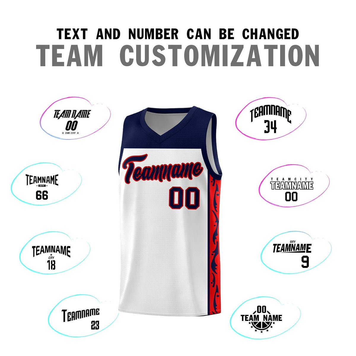 Custom White Side Pattern Sports Uniform Basketball Jersey|KXKSHOP