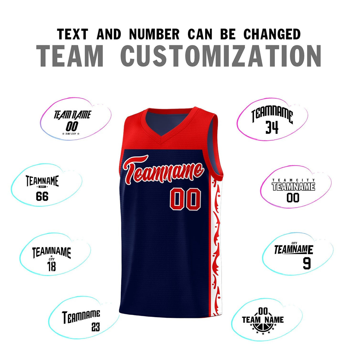 Custom Navy Side Pattern Sports Uniform Basketball Jersey|KXKSHOP
