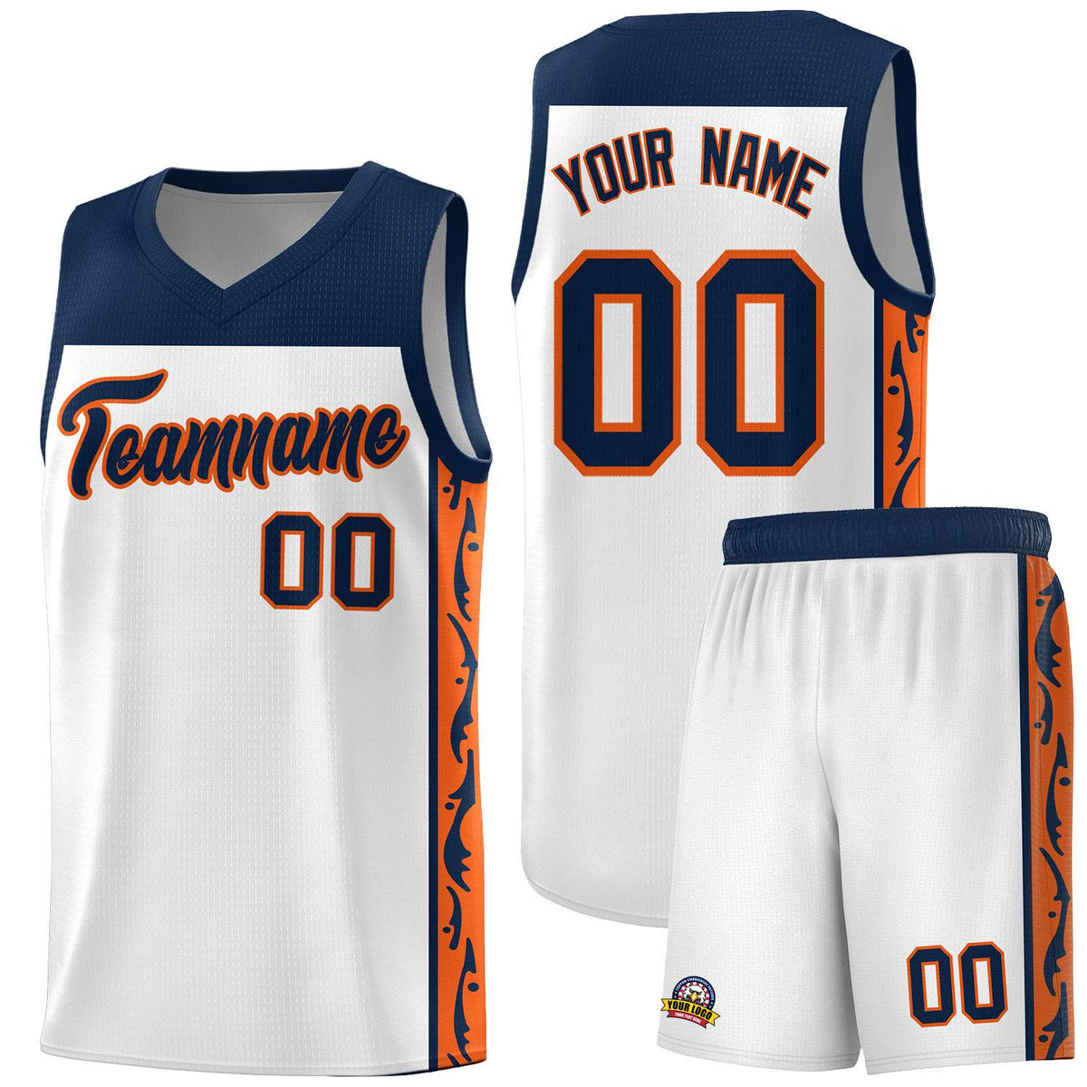 Custom White Side Pattern Sports Uniform Basketball Jersey|KXKSHOP