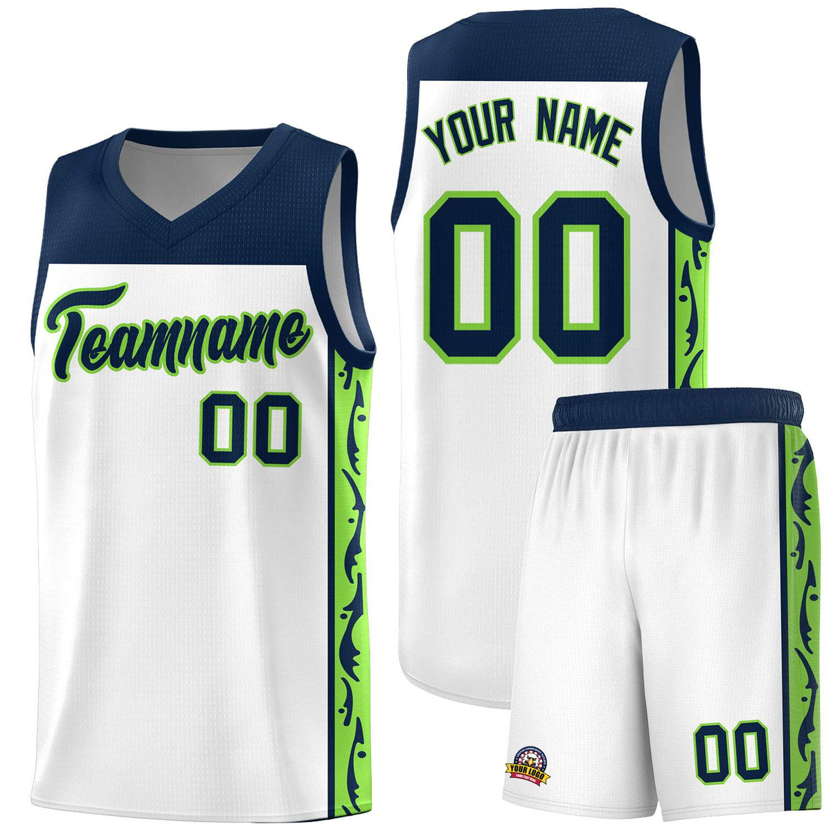 Custom White Side Pattern Sports Uniform Basketball Jersey|KXKSHOP