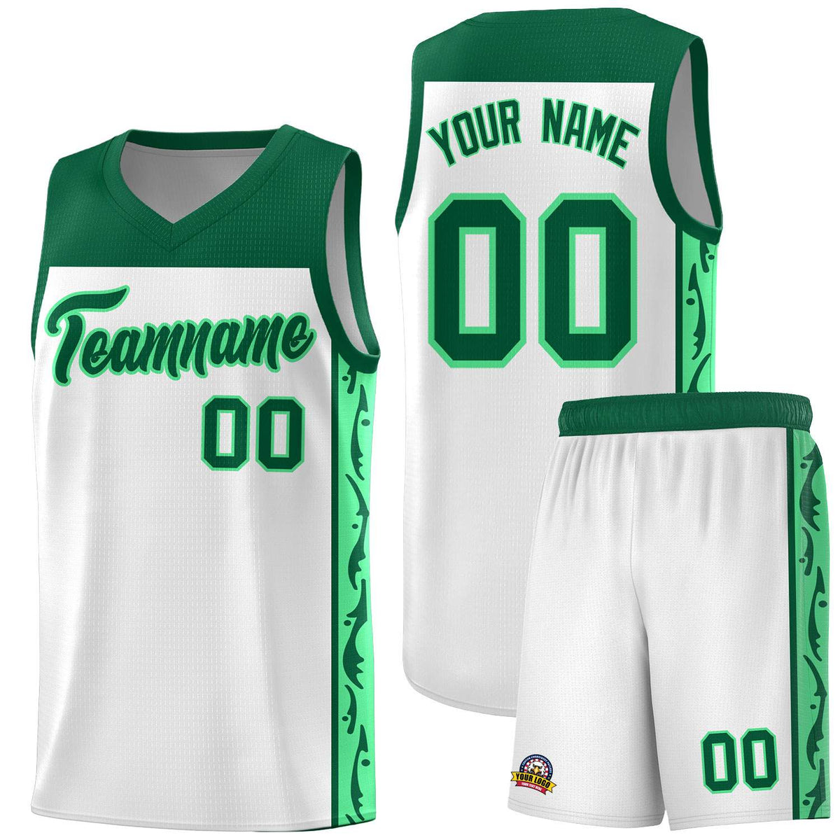 Custom White Side Pattern Sports Uniform Basketball Jersey|KXKSHOP