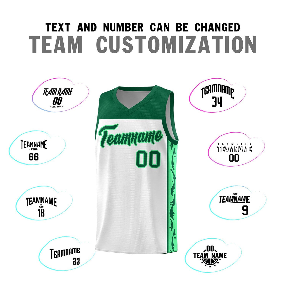 Custom White Side Pattern Sports Uniform Basketball Jersey|KXKSHOP