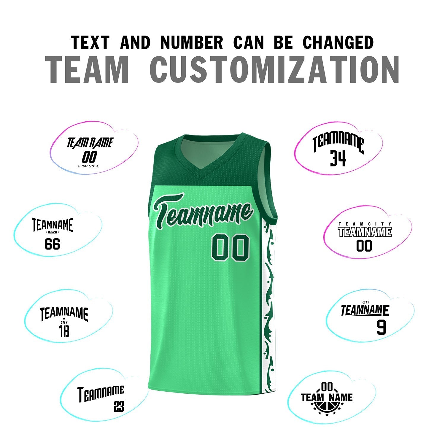 Custom Bright Green Side Pattern Sports Uniform Basketball Jersey|KXKSHOP