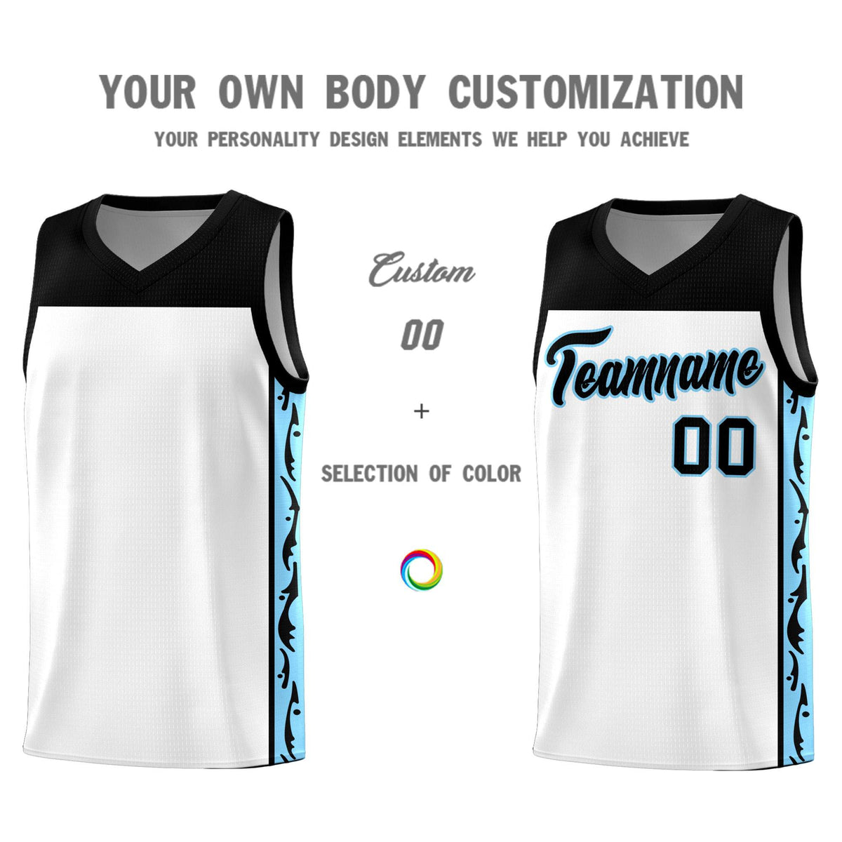 Custom White Side Pattern Sports Uniform Basketball Jersey|KXKSHOP