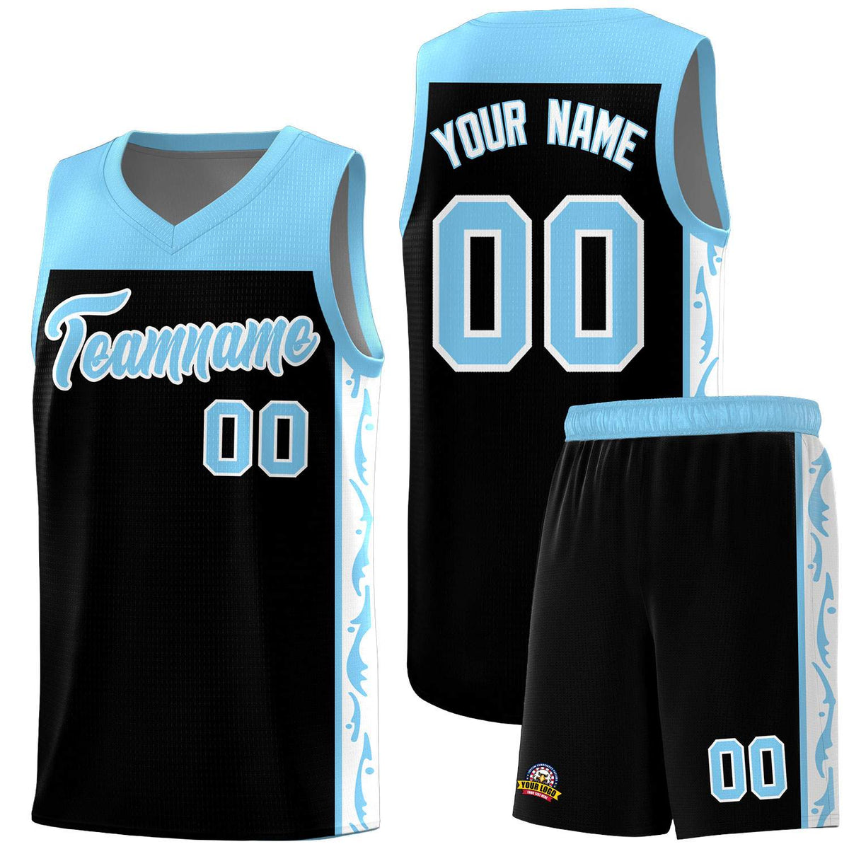 Custom Black Side Pattern Sports Uniform Basketball Jersey|KXKSHOP