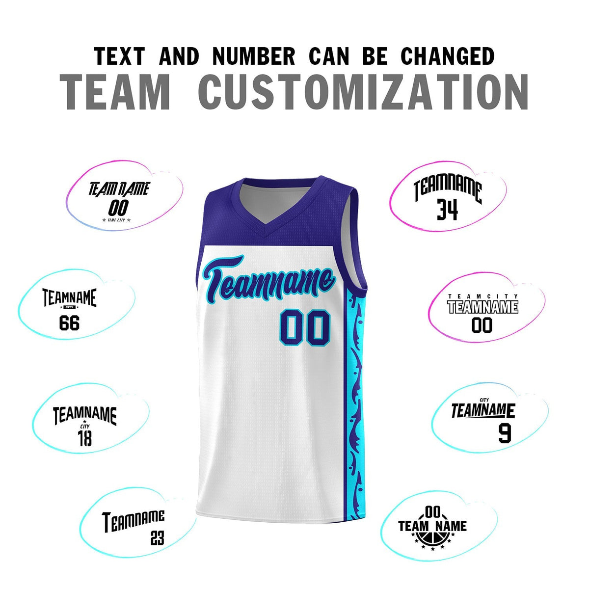Custom White Side Pattern Sports Uniform Basketball Jersey|KXKSHOP