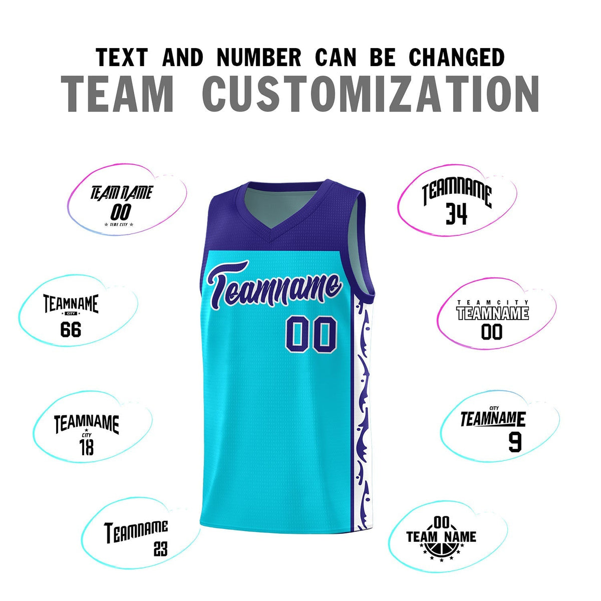 Custom Sky Blue Side Pattern Sports Uniform Basketball Jersey|KXKSHOP