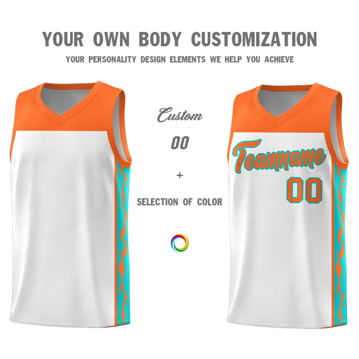 Custom White Side Pattern Sports Uniform Basketball Jersey|KXKSHOP