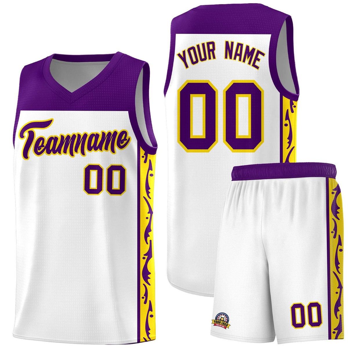 Custom White Side Pattern Sports Uniform Basketball Jersey|KXKSHOP