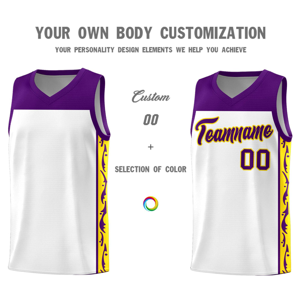 Custom White Side Pattern Sports Uniform Basketball Jersey|KXKSHOP