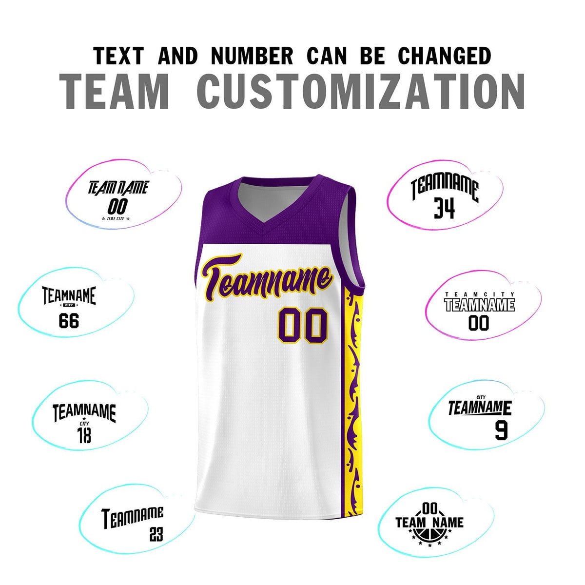 Custom White Side Pattern Sports Uniform Basketball Jersey|KXKSHOP