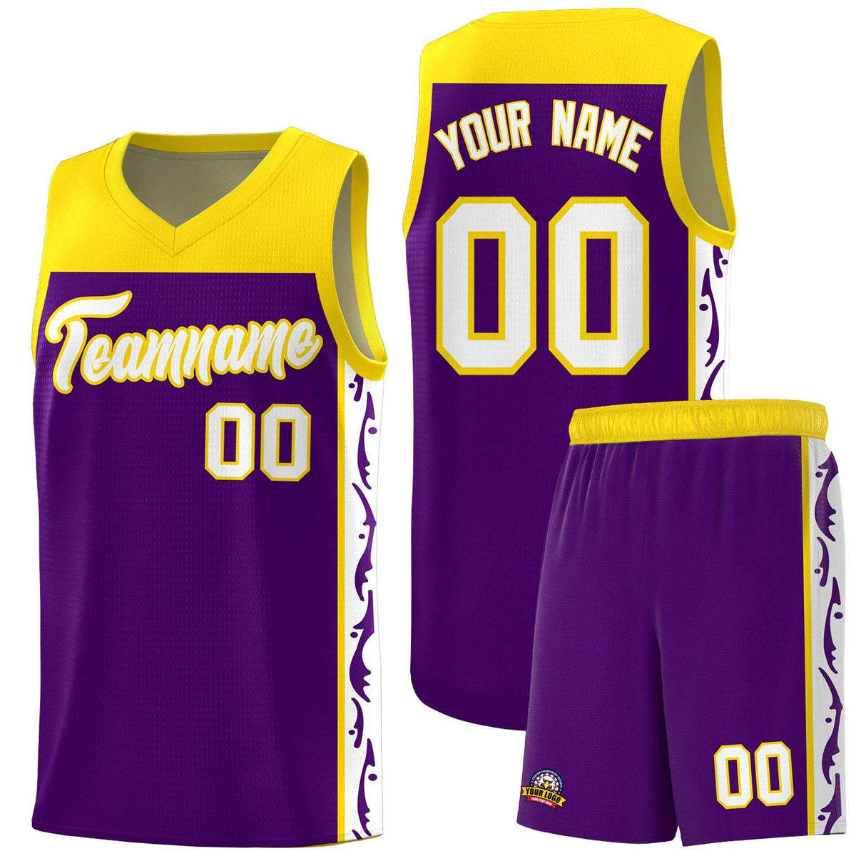 Custom Purple Side Pattern Sports Uniform Basketball Jersey|KXKSHOP