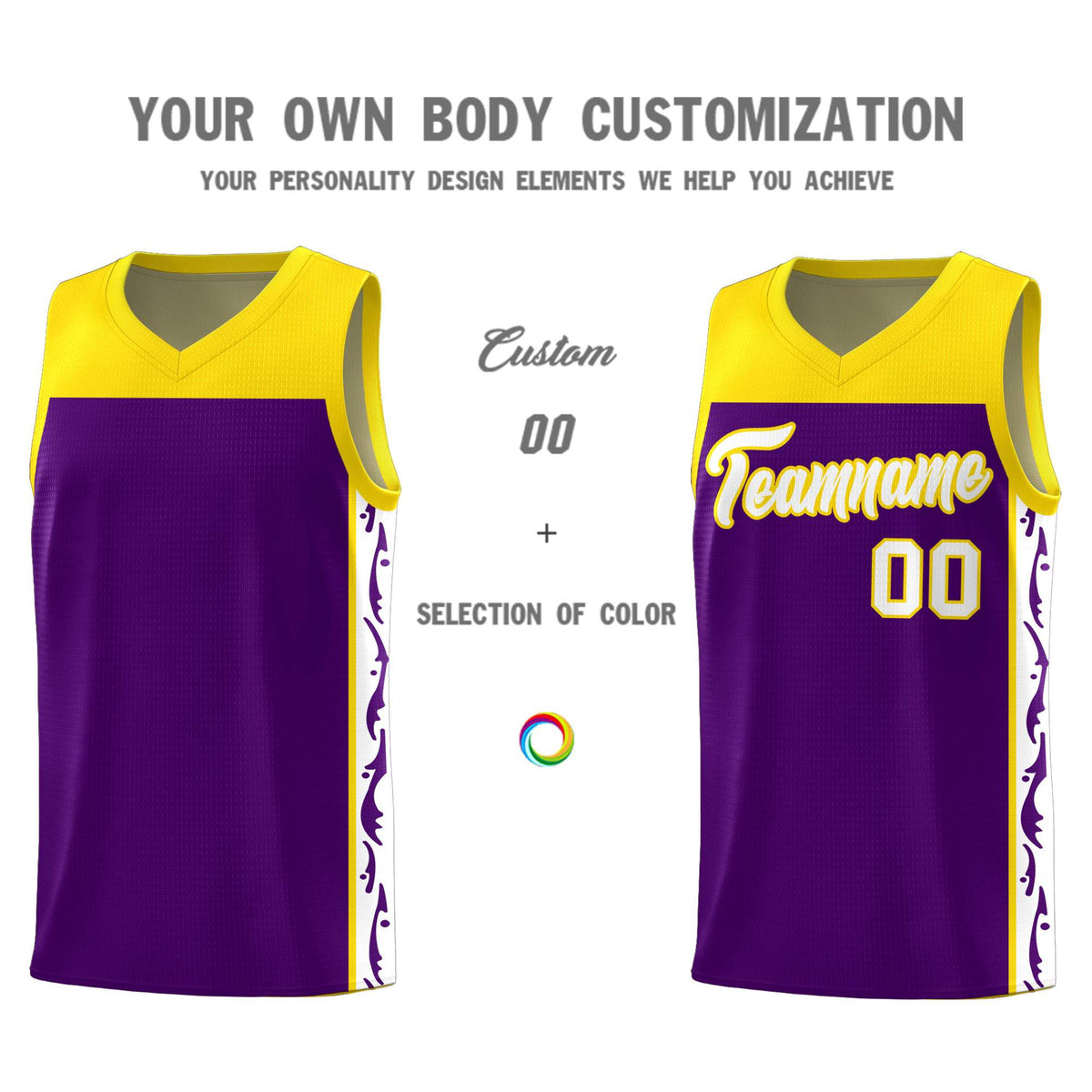 Custom Purple Side Pattern Sports Uniform Basketball Jersey|KXKSHOP