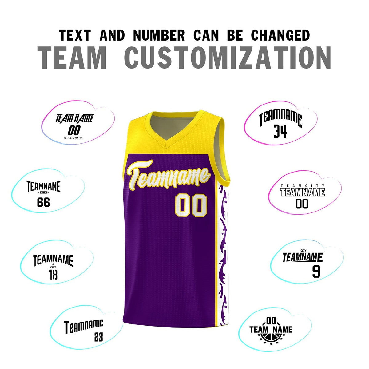 Custom Purple Side Pattern Sports Uniform Basketball Jersey|KXKSHOP