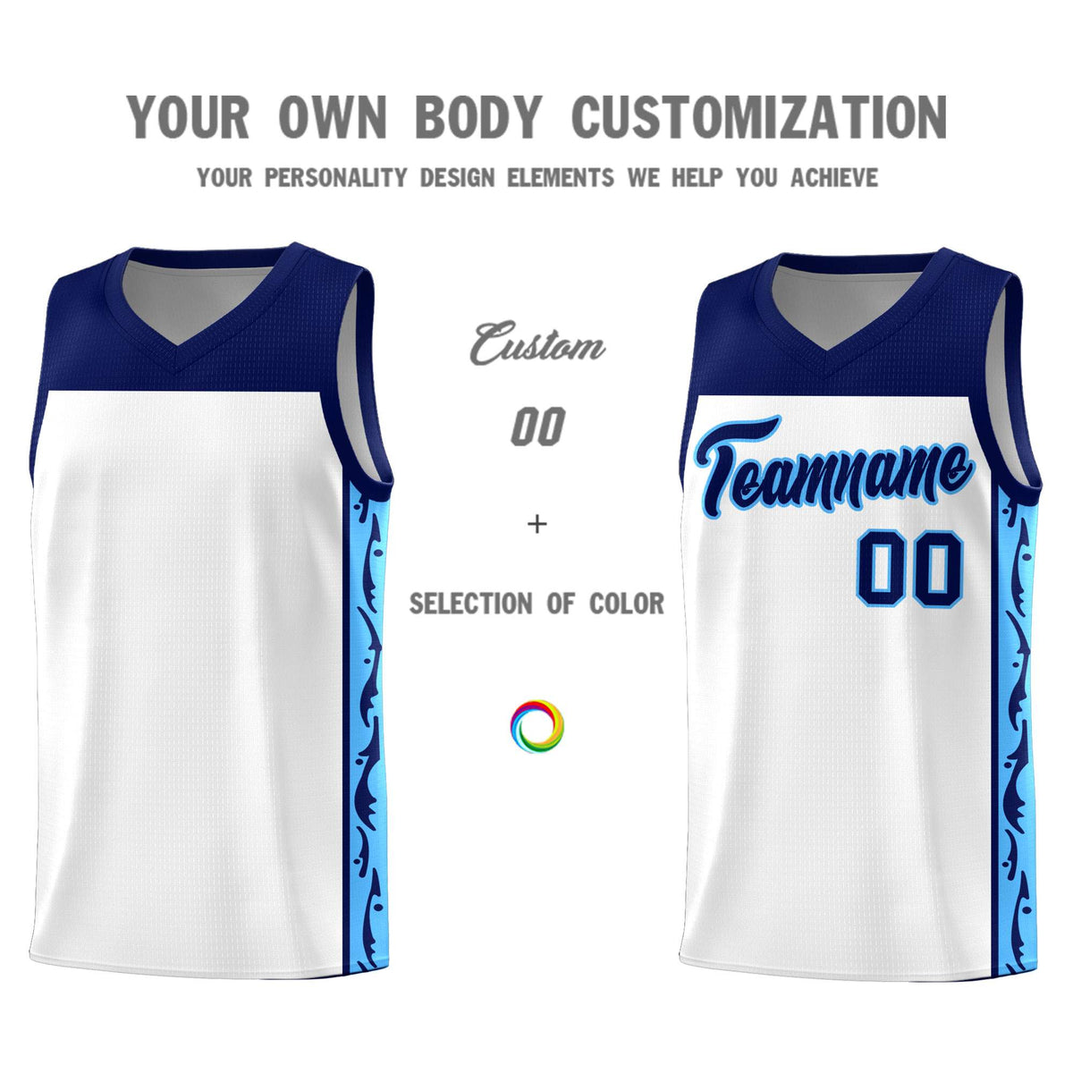 Custom White Side Pattern Sports Uniform Basketball Jersey|KXKSHOP