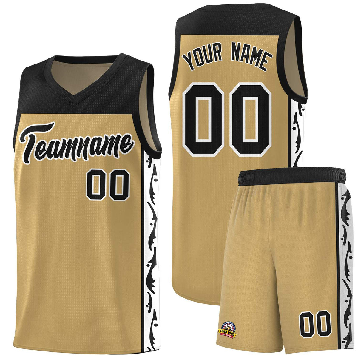 Custom Light Brown Side Pattern Sports Uniform Basketball Jersey|KXKSHOP