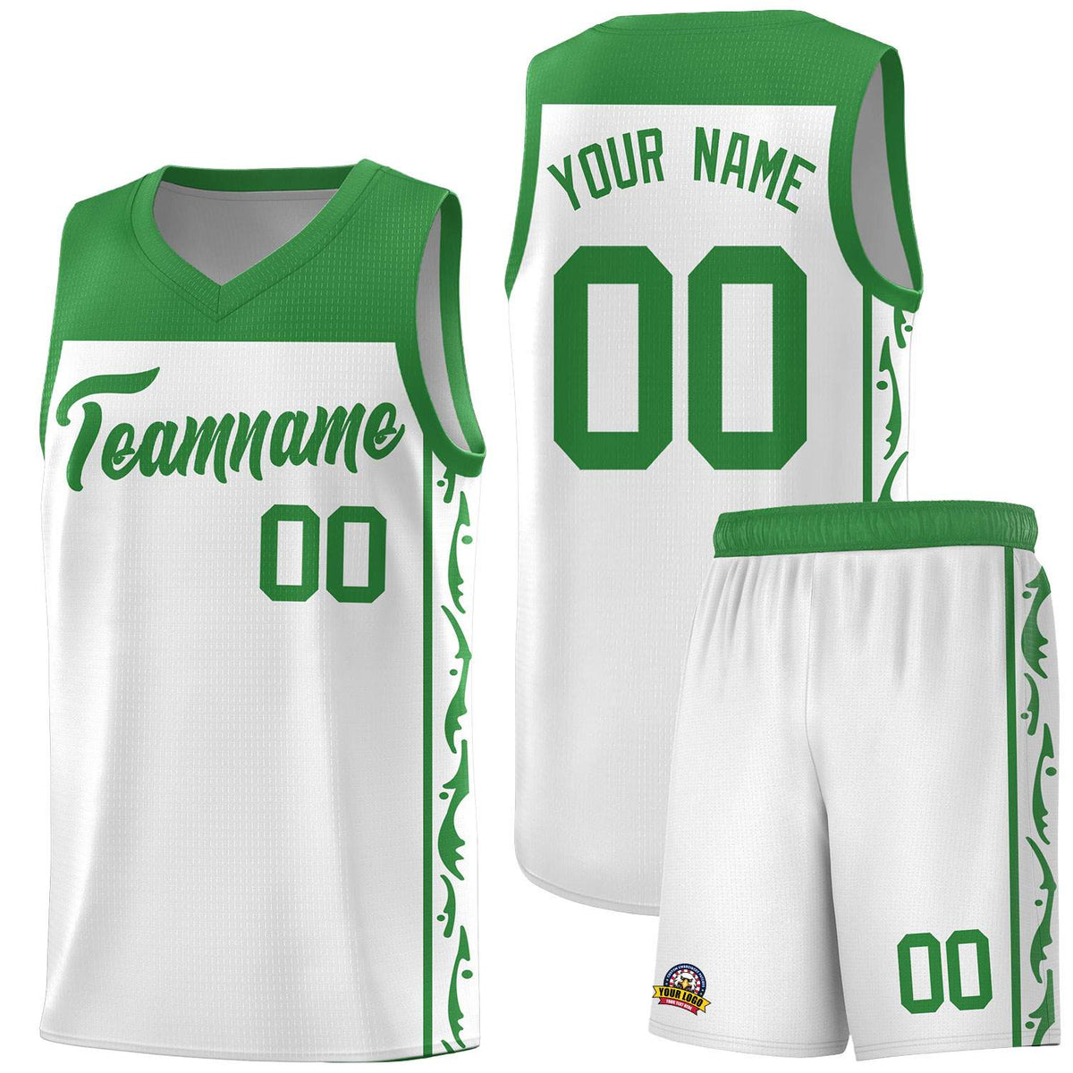 Custom White Side Pattern Sports Uniform Basketball Jersey|KXKSHOP