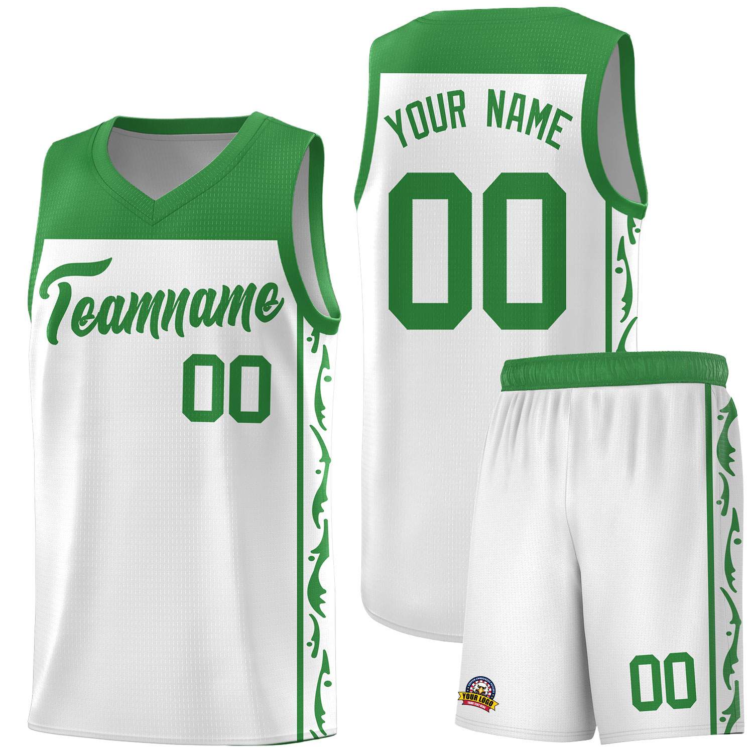 Custom White Side Pattern Sports Uniform Basketball Jersey|KXKSHOP