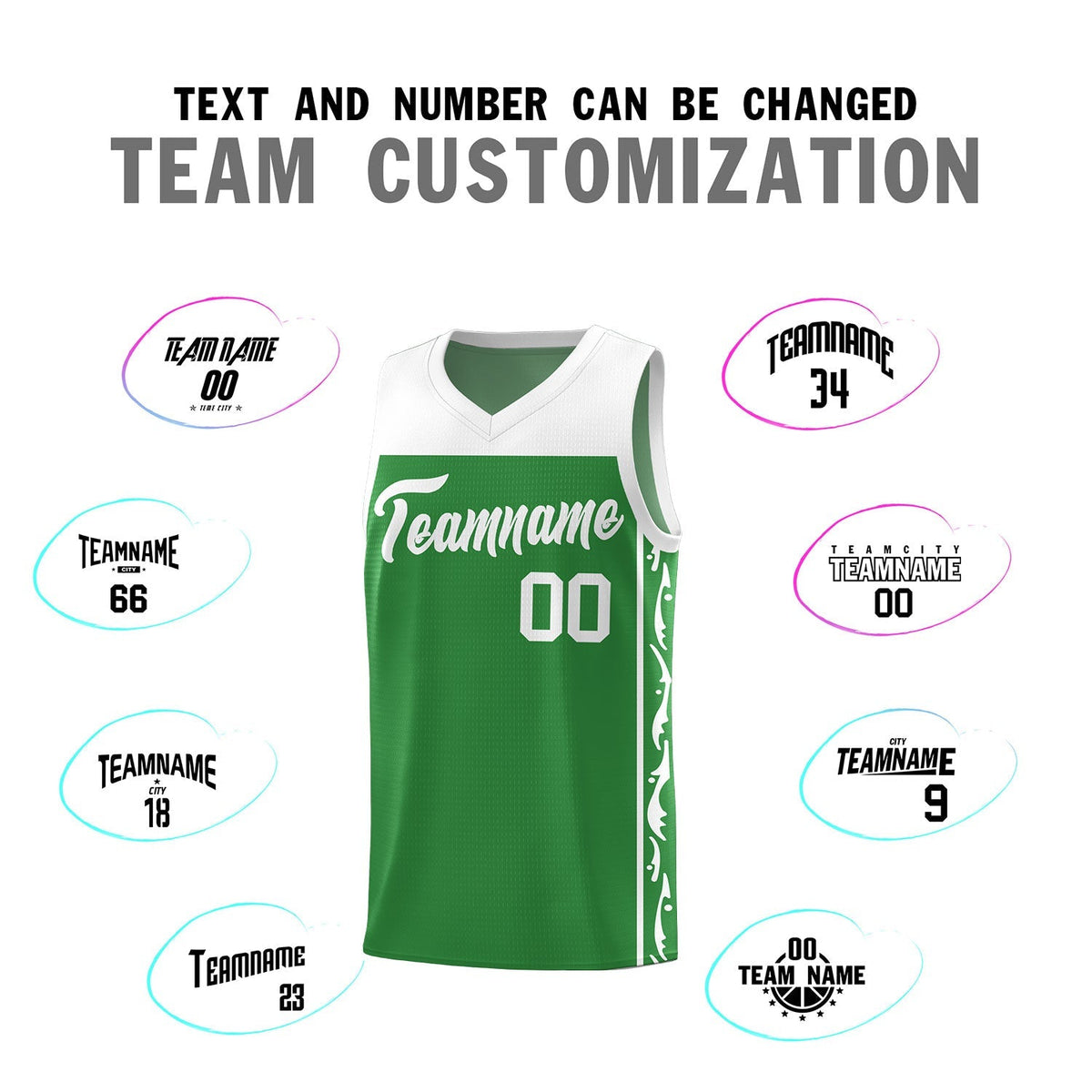 Custom Kelly Green Side Pattern Sports Uniform Basketball Jersey|KXKSHOP