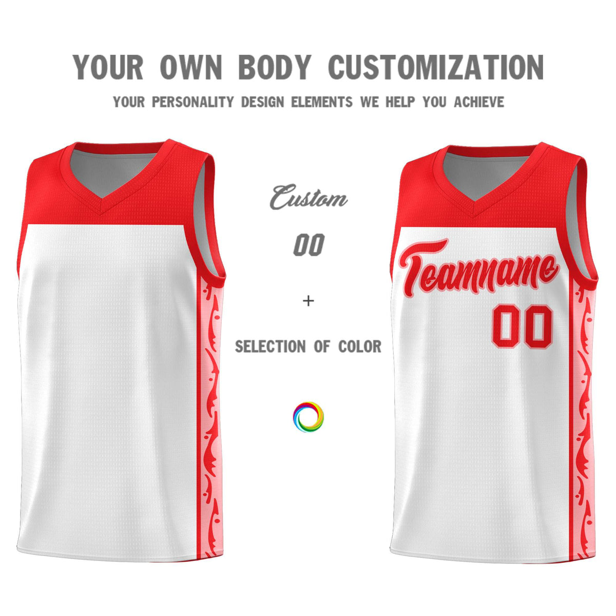 Custom White Side Pattern Sports Uniform Basketball Jersey|KXKSHOP