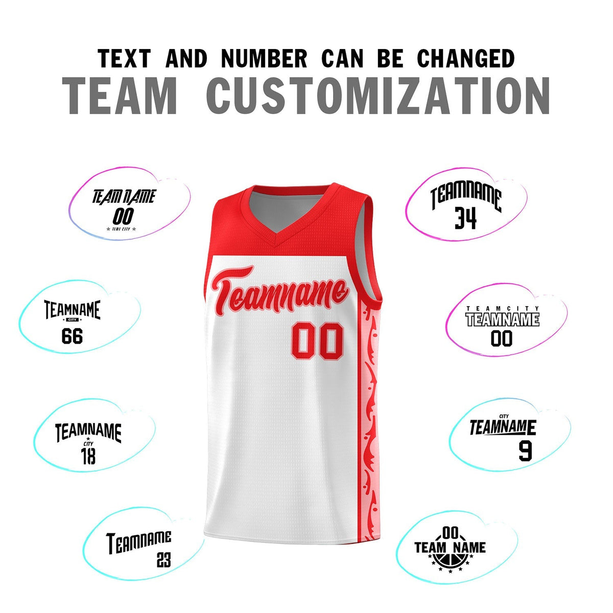 Custom White Side Pattern Sports Uniform Basketball Jersey|KXKSHOP