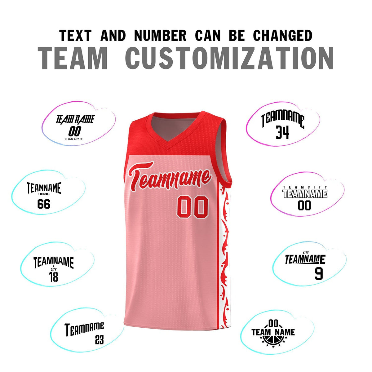 Custom Pink Side Pattern Sports Uniform Basketball Jersey|KXKSHOP