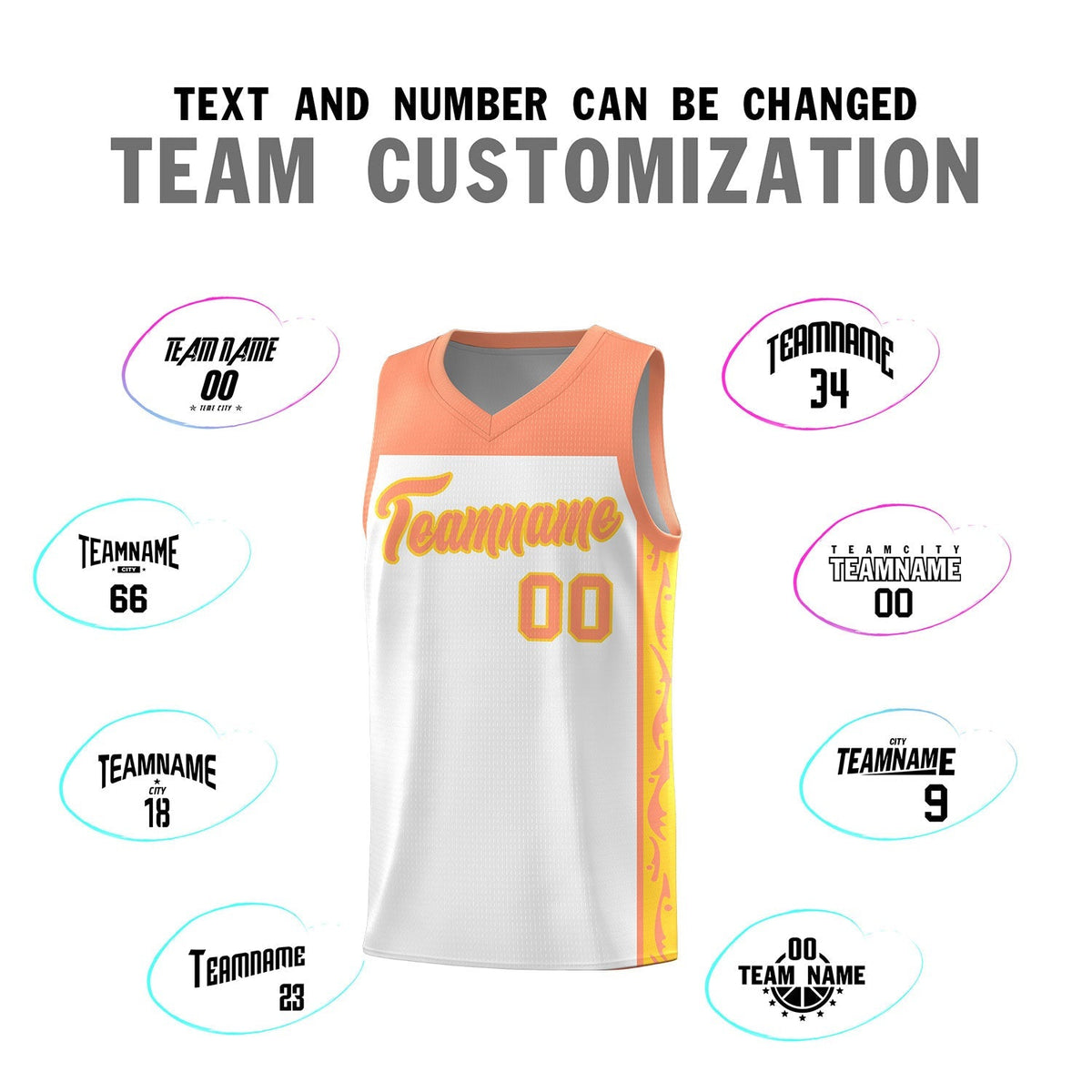 Custom White Side Pattern Sports Uniform Basketball Jersey|KXKSHOP