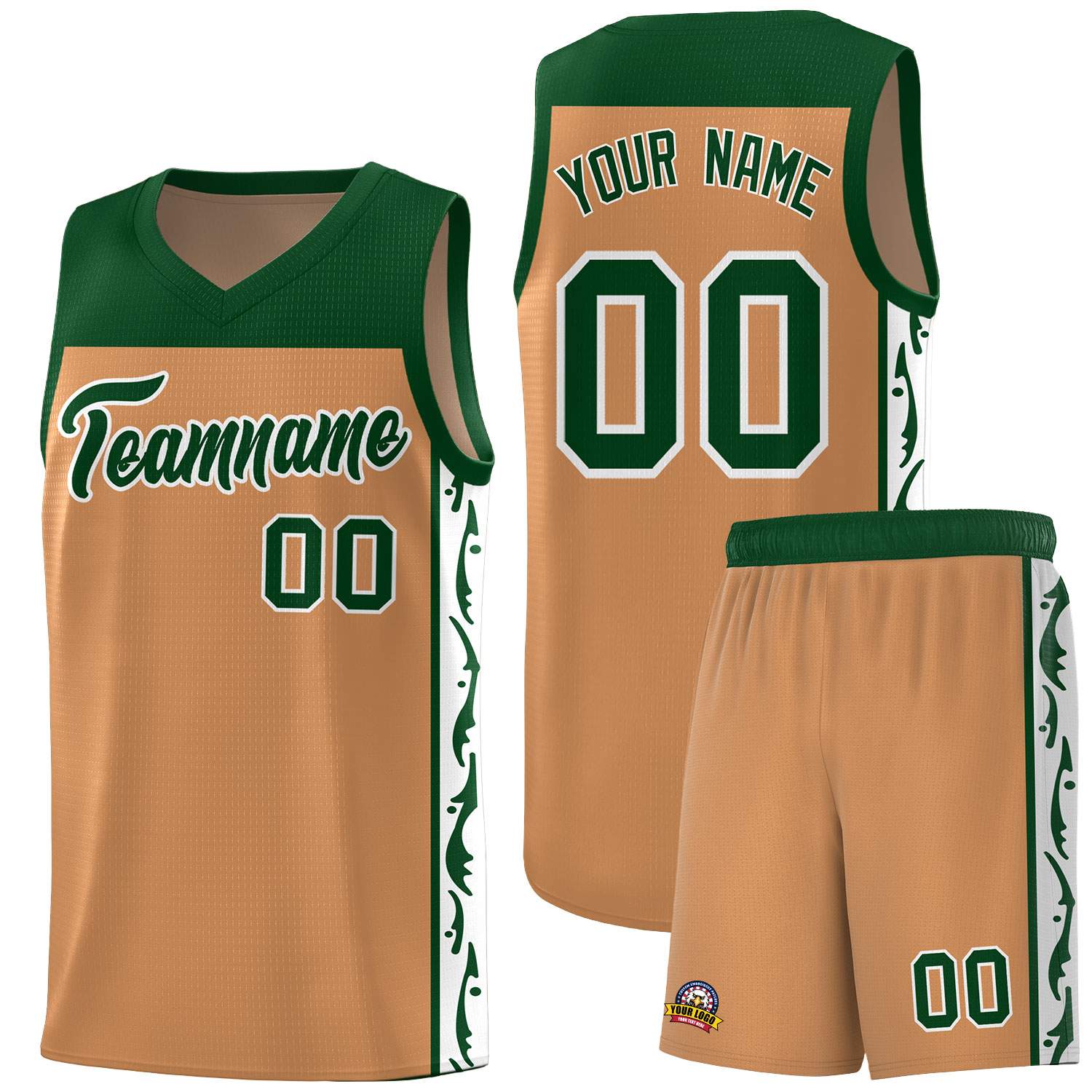Custom Light Brown Side Pattern Sports Uniform Basketball Jersey|KXKSHOP