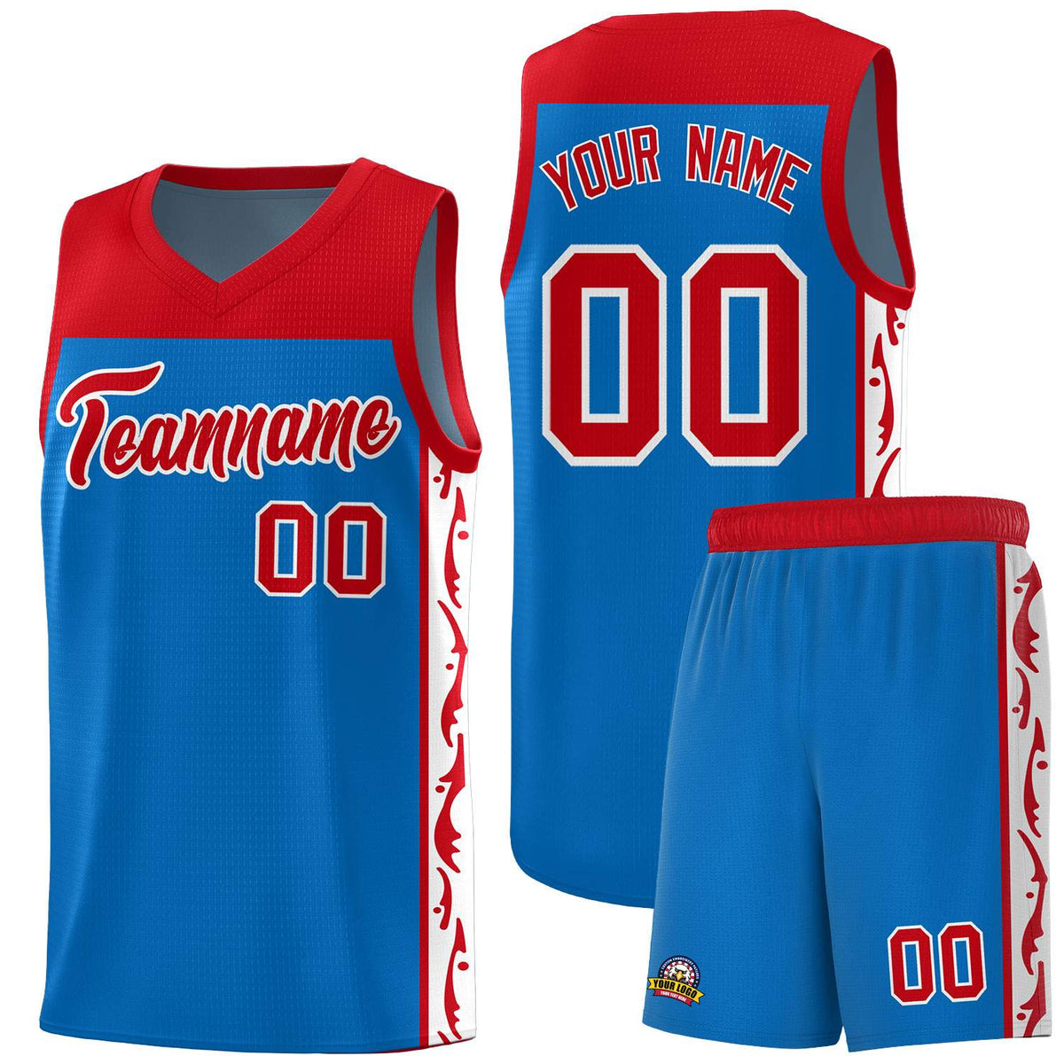 Custom Royal Side Pattern Sports Uniform Basketball Jersey|KXKSHOP