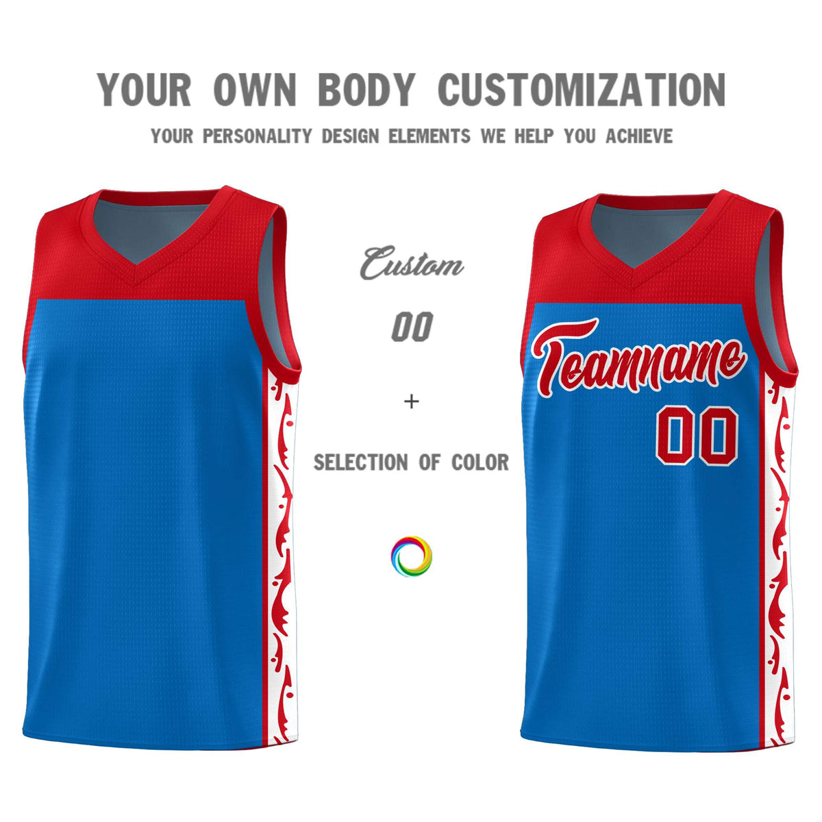 Custom Royal Side Pattern Sports Uniform Basketball Jersey|KXKSHOP