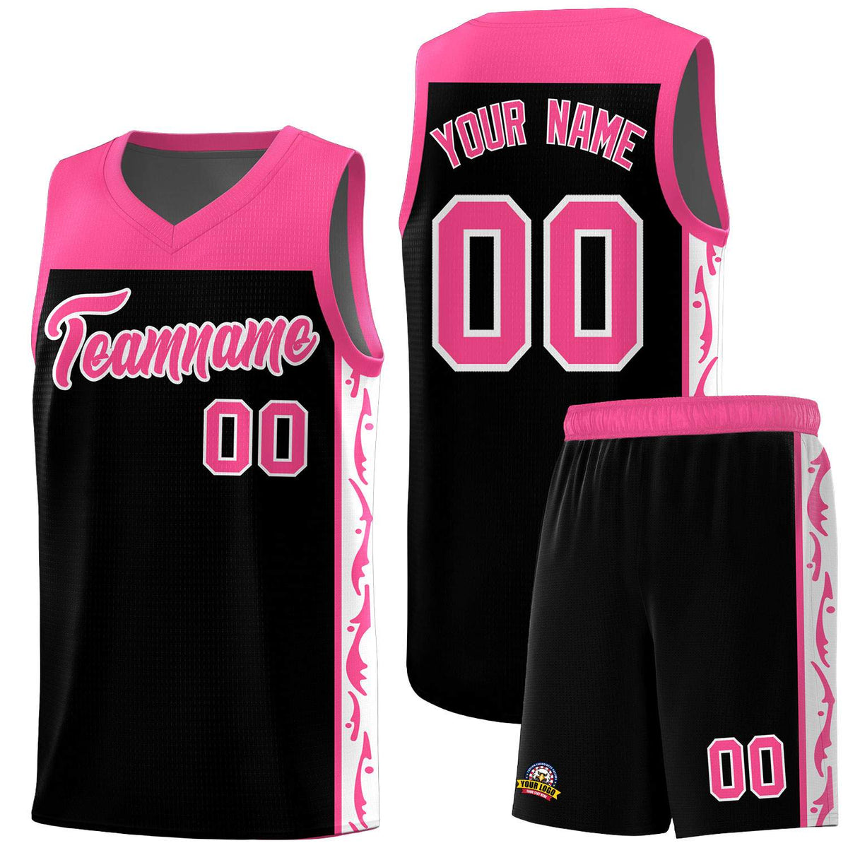 Custom Black Side Pattern Sports Uniform Basketball Jersey|KXKSHOP