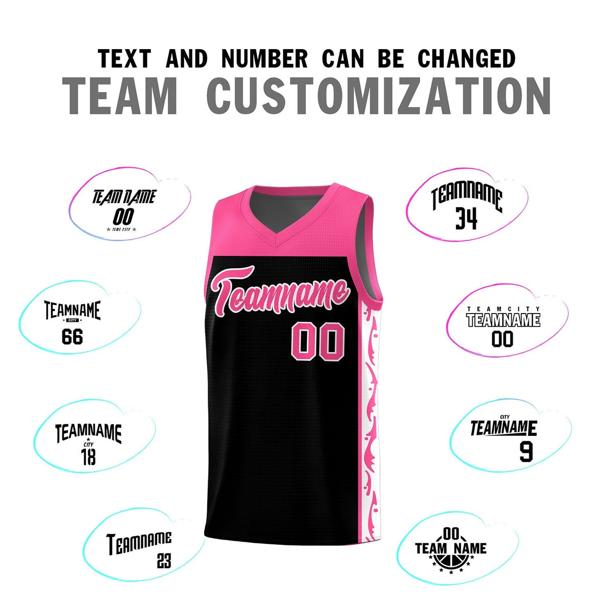 Custom Black Side Pattern Sports Uniform Basketball Jersey|KXKSHOP
