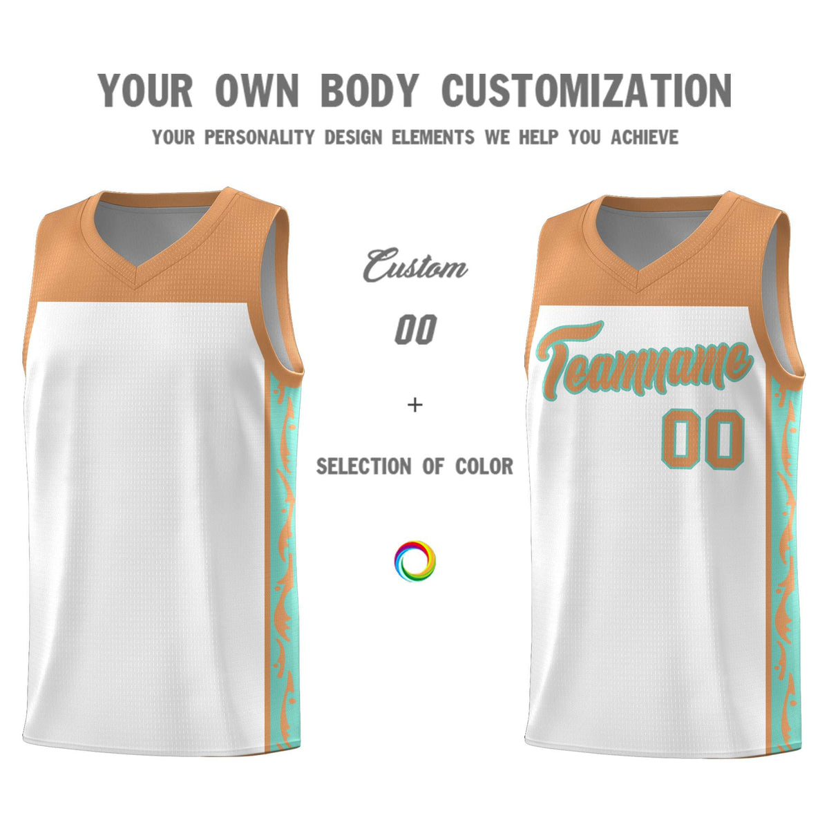 Custom White Side Pattern Sports Uniform Basketball Jersey|KXKSHOP