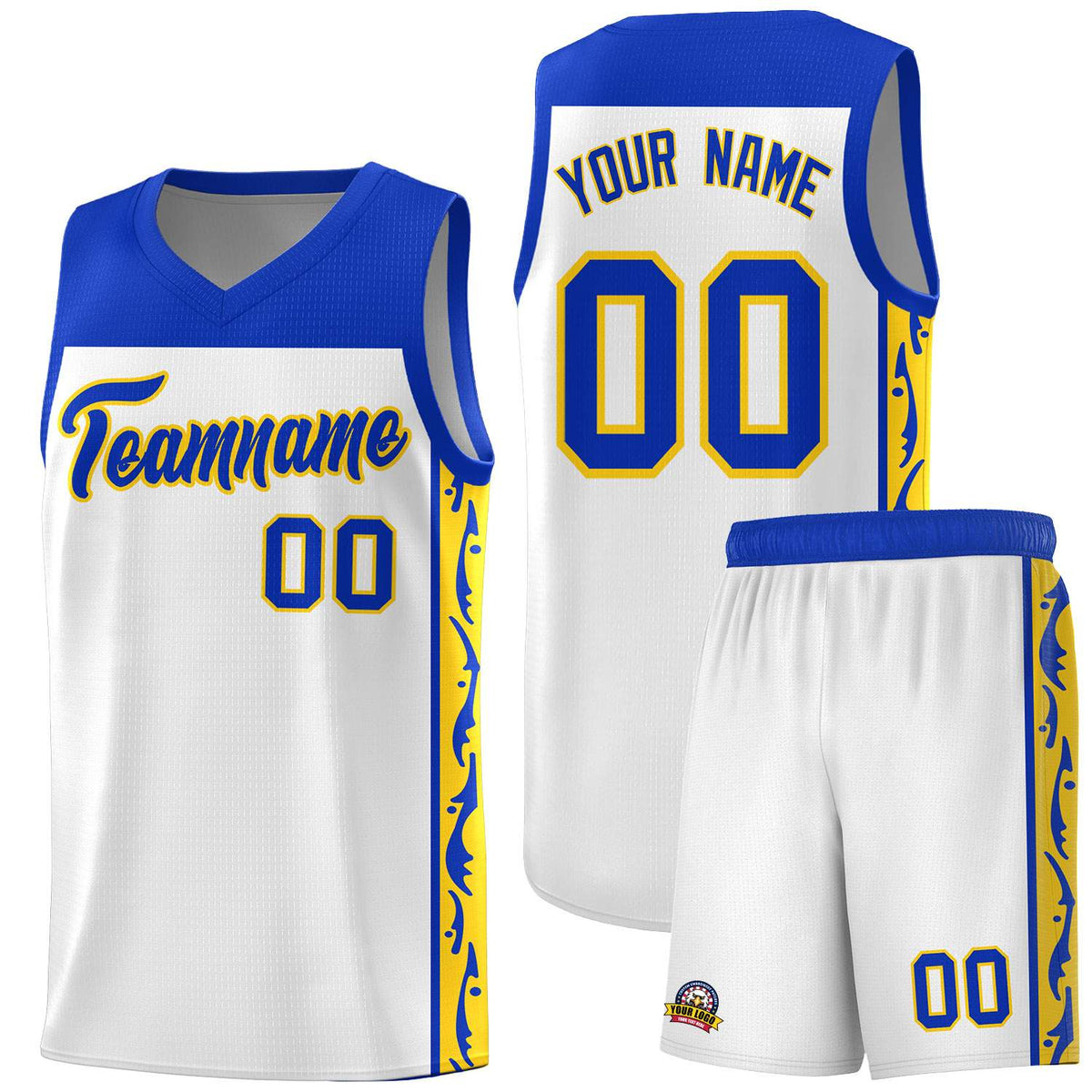 Custom White Side Pattern Sports Uniform Basketball Jersey|KXKSHOP