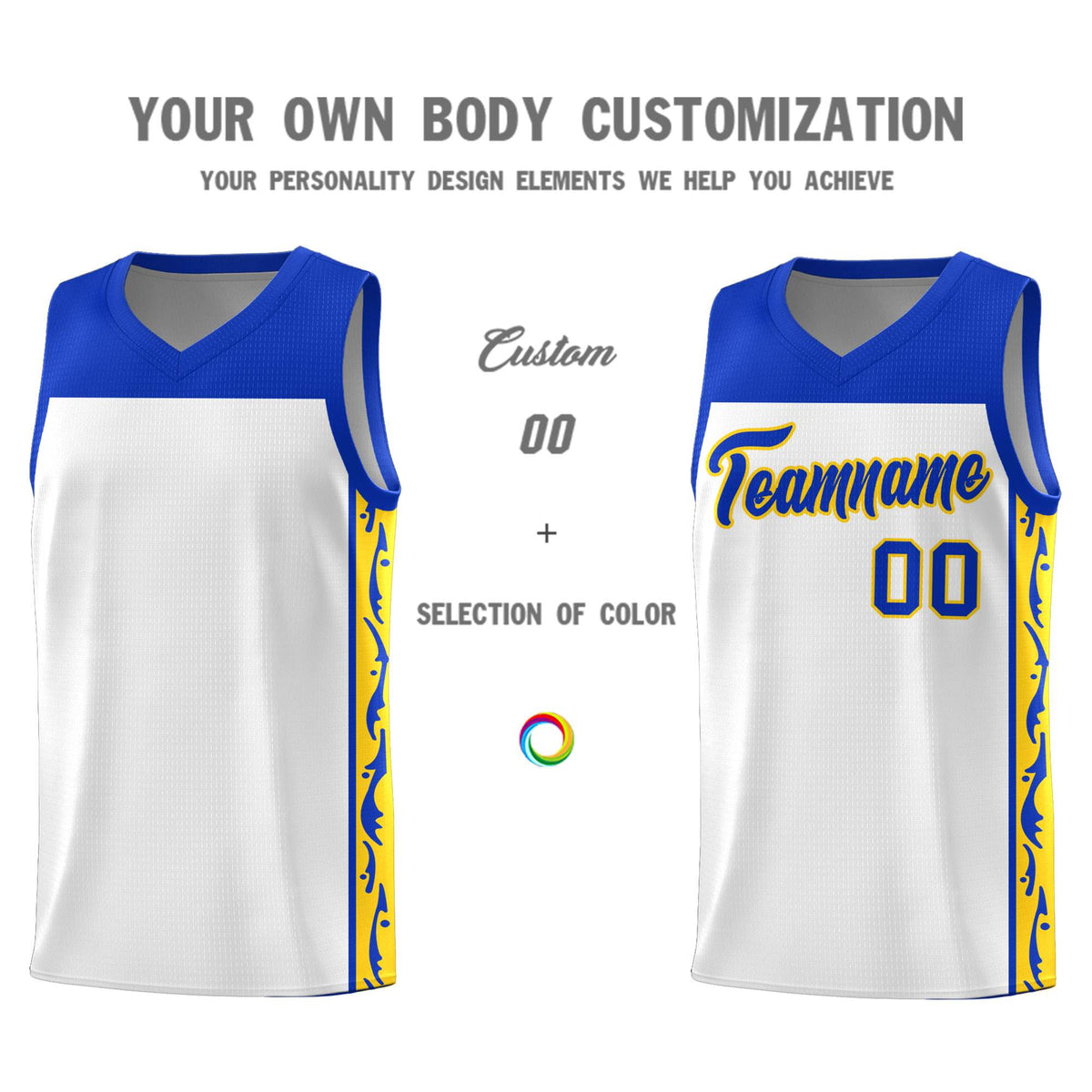 Custom White Side Pattern Sports Uniform Basketball Jersey|KXKSHOP