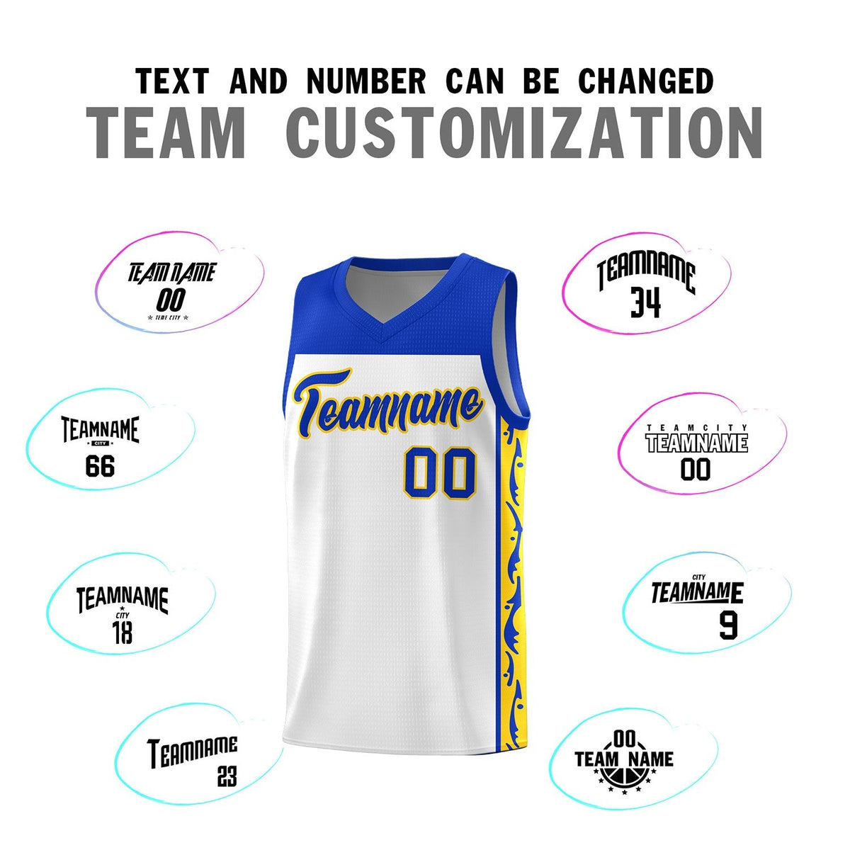 Custom White Side Pattern Sports Uniform Basketball Jersey|KXKSHOP