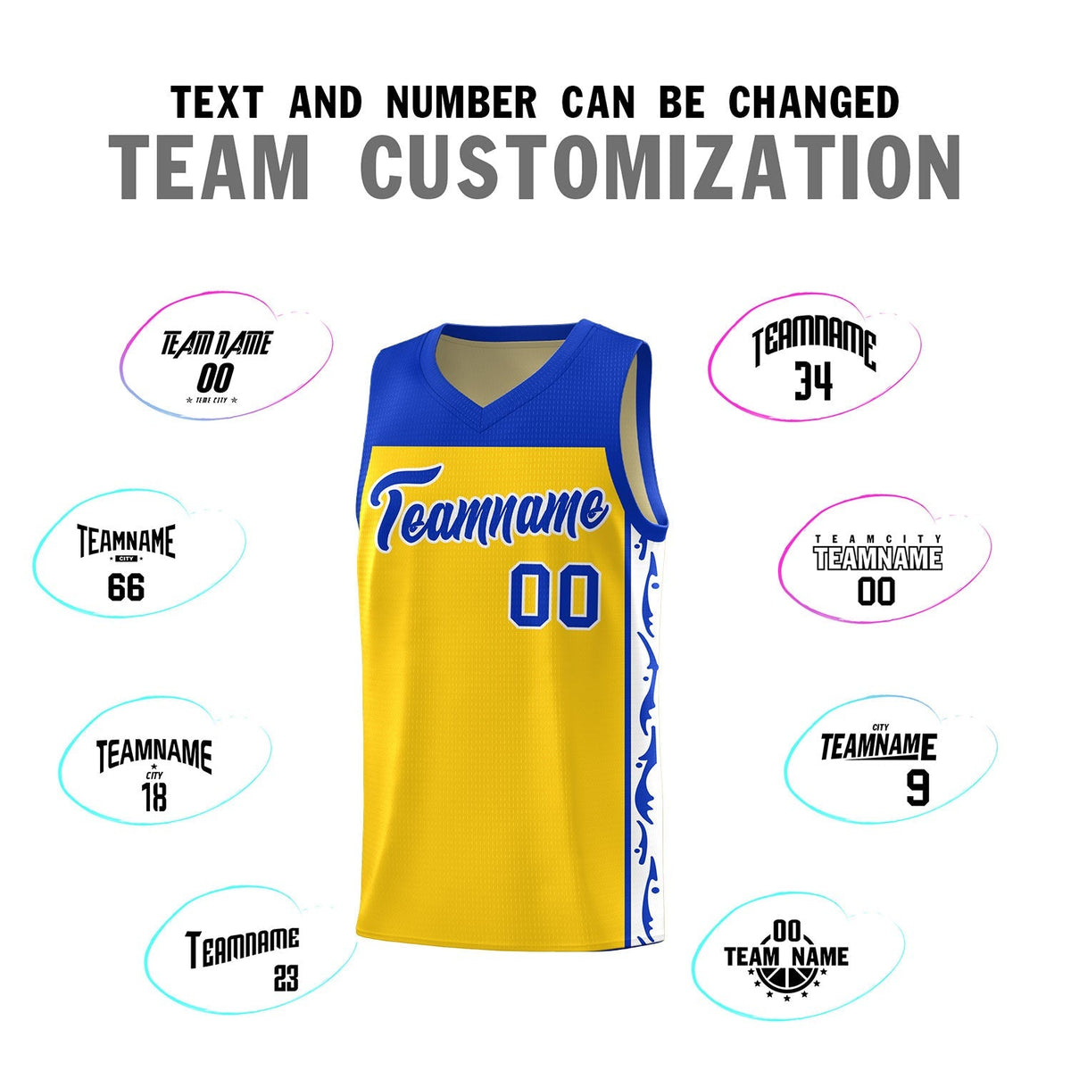 Custom Gold Side Pattern Sports Uniform Basketball Jersey|KXKSHOP