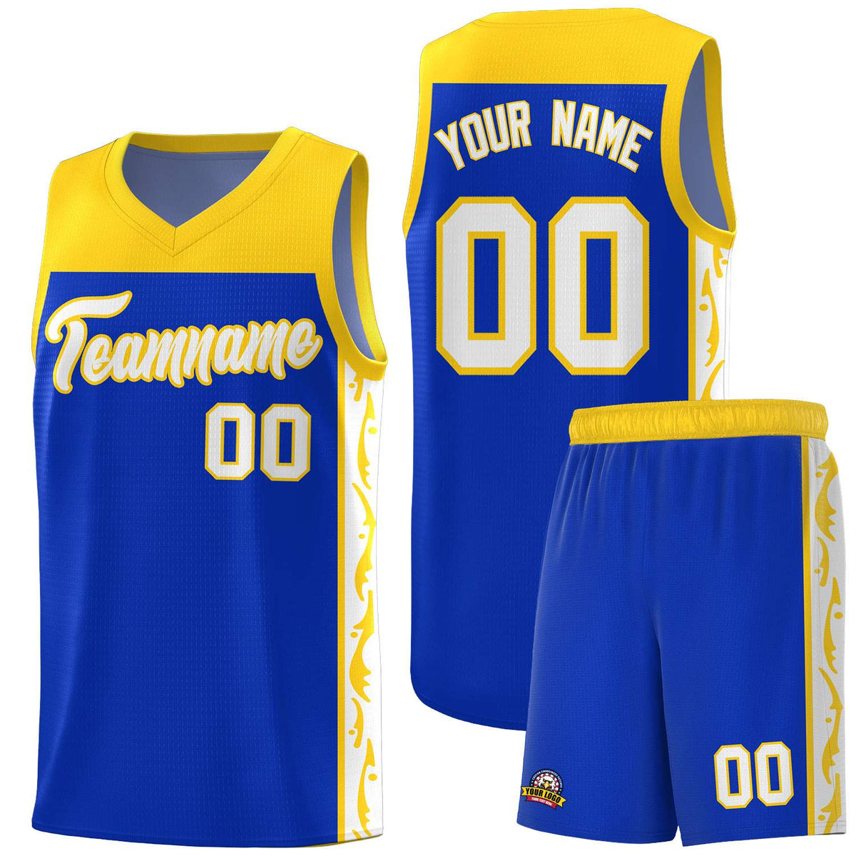 Custom Royal Side Pattern Sports Uniform Basketball Jersey|KXKSHOP