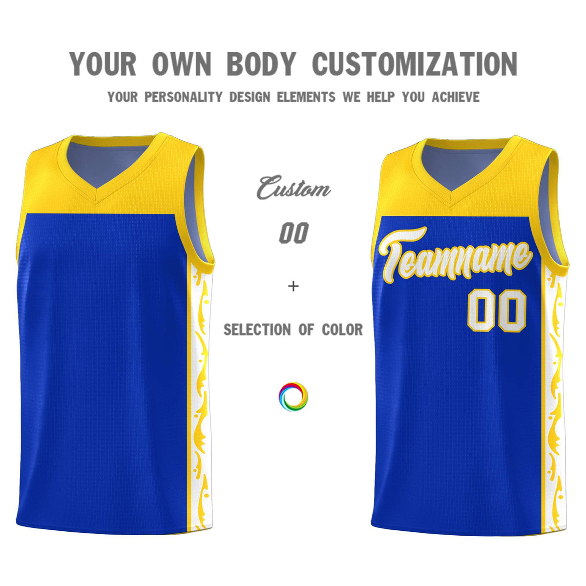 Custom Royal Side Pattern Sports Uniform Basketball Jersey|KXKSHOP