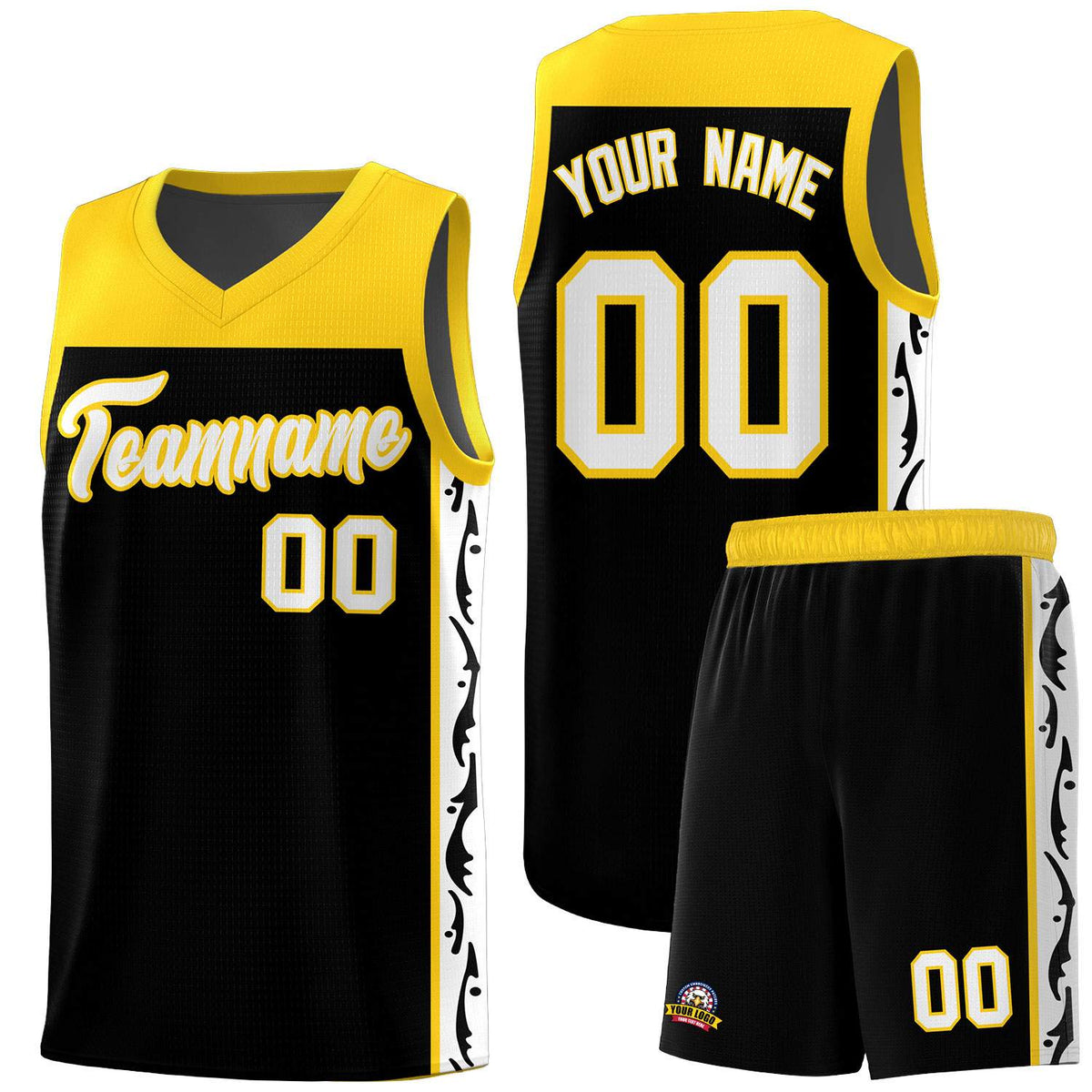 Custom Black Side Pattern Sports Uniform Basketball Jersey|KXKSHOP